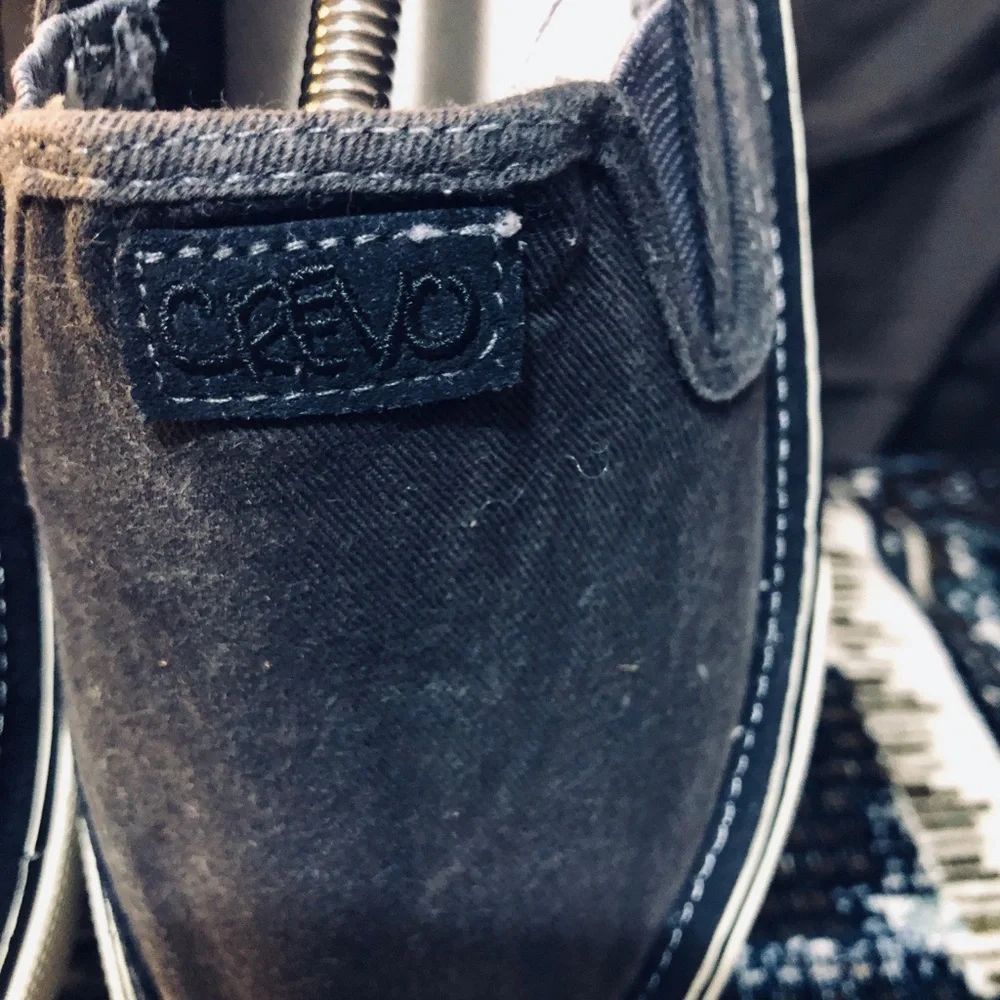 Crevo Gray Canvas Slip-On Loafers